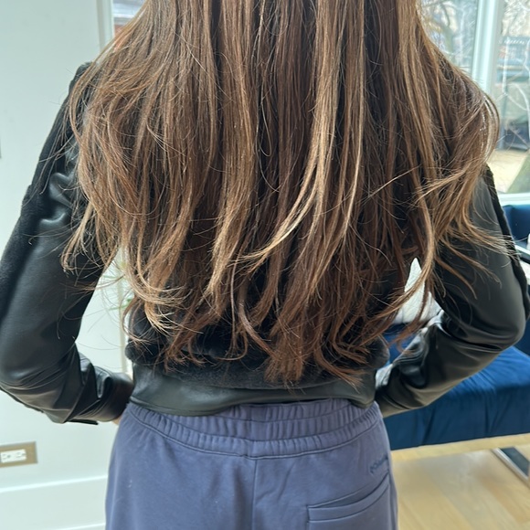 7 For All Mankind Womens Asymmetrical Moto Leather - Picture 5 of 5